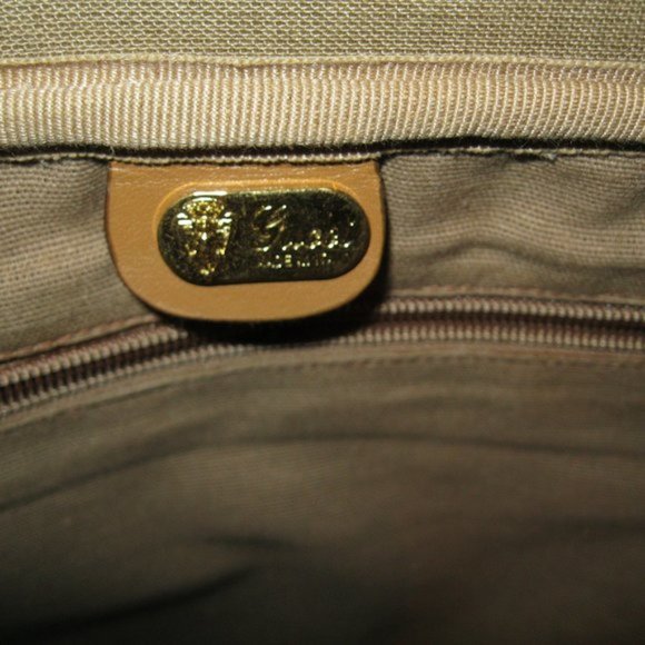 ❤️AUTH Vintage GUCCI SUITCASE Luggage Red / Green +Gucci Crest Zipper Pull 17x13 - Picture 10 of 12